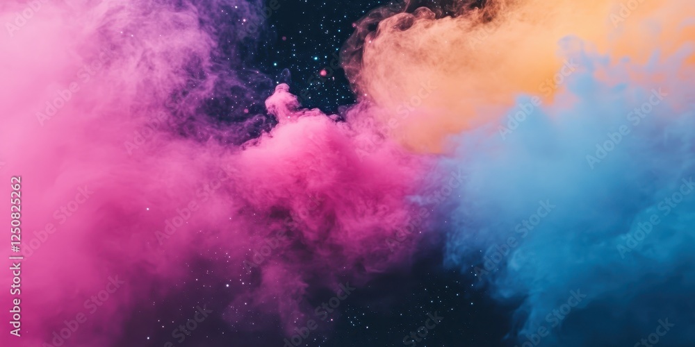 Colorful Smoke Clouds Resemble a Cosmic Nebula Colorful Smoke Clouds Resemble a Cosmic Nebula