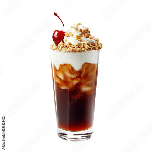 Wallpaper Mural Isolated Gourmet Mocha Float with Whipped Cream and Cherry Torontodigital.ca
