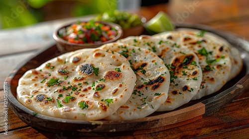 A tray of fresh flatbreads (roti) for Eid-ul-Azha  HD 8K wallpaper Photographic Image