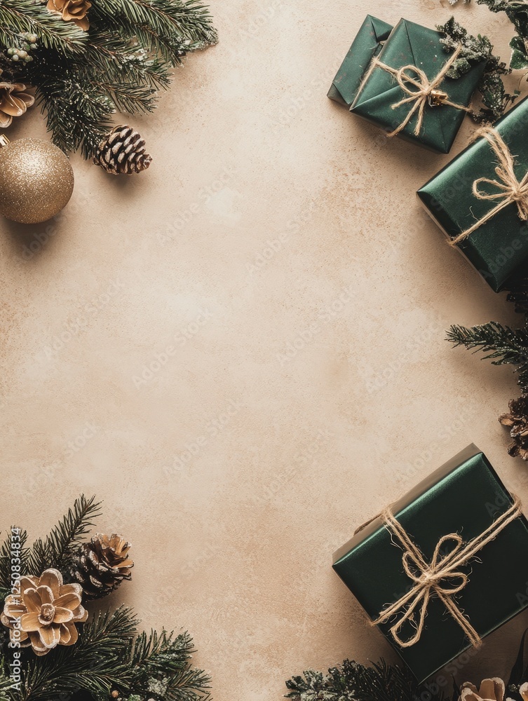 custom made wallpaper toronto digitalHoliday Arrangement with Christmas Gifts, Pinecones, and Greens