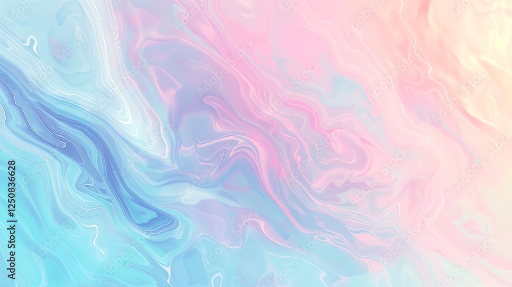 Fototapeta premium Abstract background with a gradient of pink, yellow, and blue with a wavy pattern.