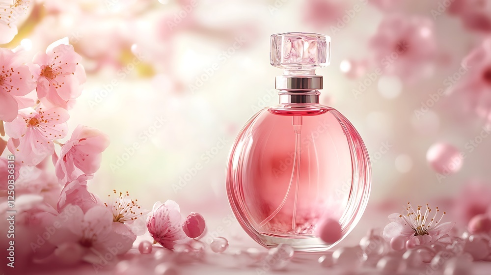 Glass bottle of fragrant eau de toilette against a background Glass bottle of fragrant eau de toilette against a background