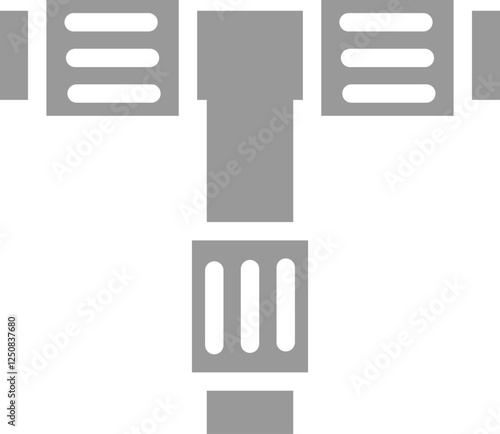 Flat style pipeline icon in grey and white color.