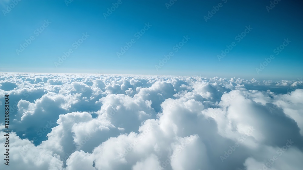 Fluffy White Clouds Floating Above a Bright Blue Sky : Generative AI Fluffy White Clouds Floating Above a Bright Blue Sky : Generative AI