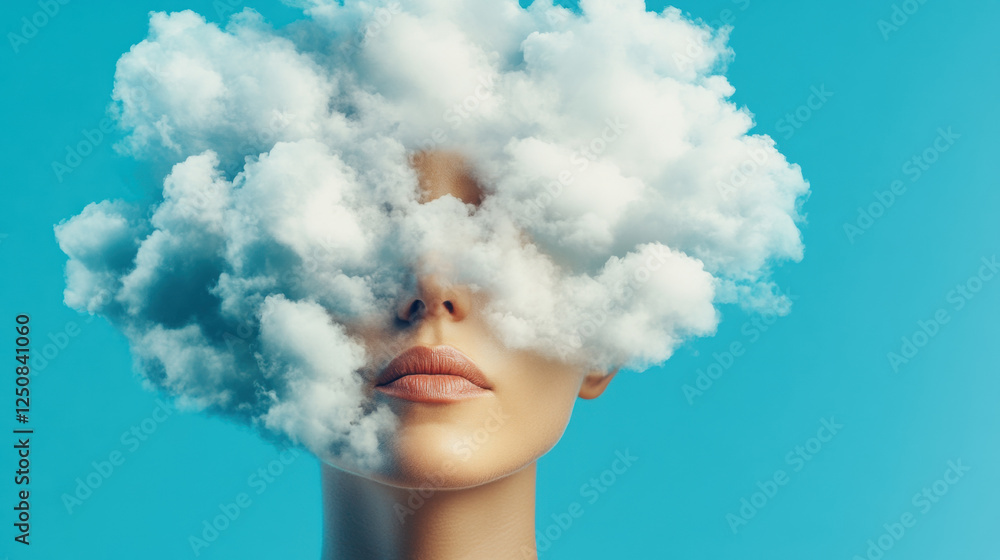 A high fidelity 3D depiction of a cloudy thought bubble, ideal for creative projects or mental health themes. A high fidelity 3D depiction of a cloudy thought bubble, ideal for creative projects or mental health themes.