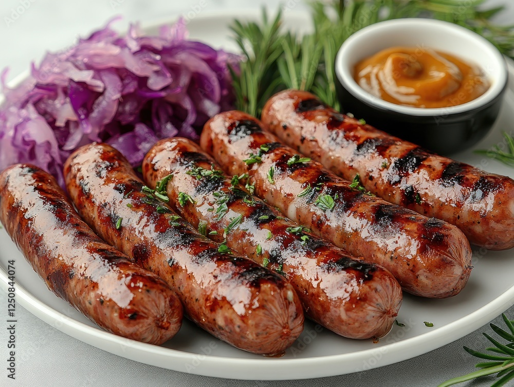 Grilled Sausages with Red Cabbage Grilled Sausages with Red Cabbage