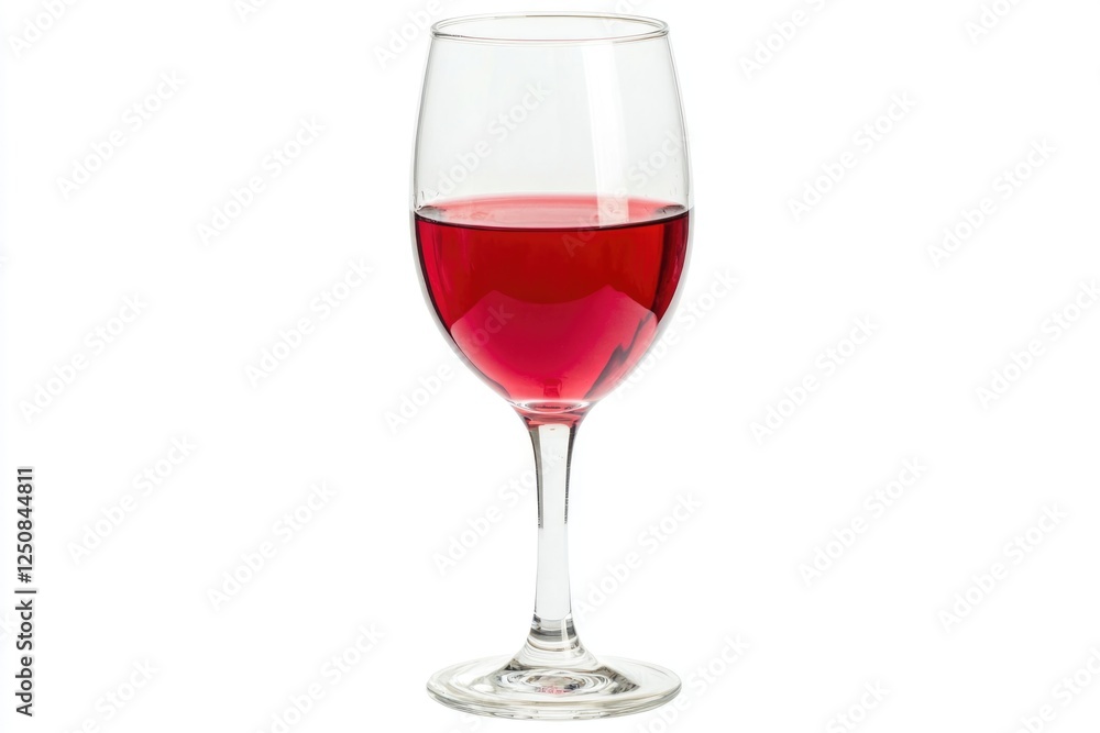 A single glass of red wine on a white background A single glass of red wine on a white background