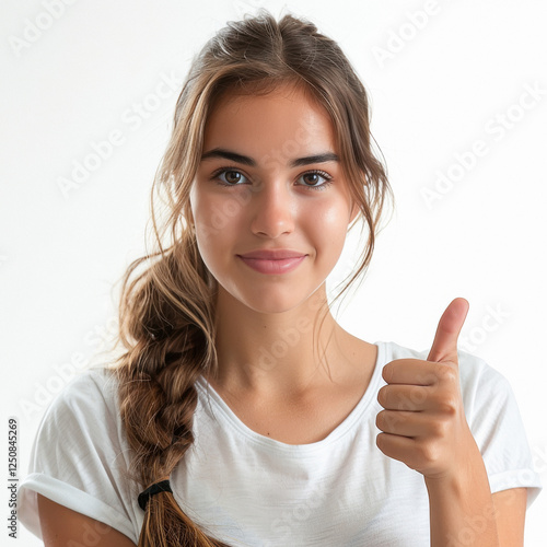 Wallpaper Mural young beautiful indian woman showing thumbs up Torontodigital.ca