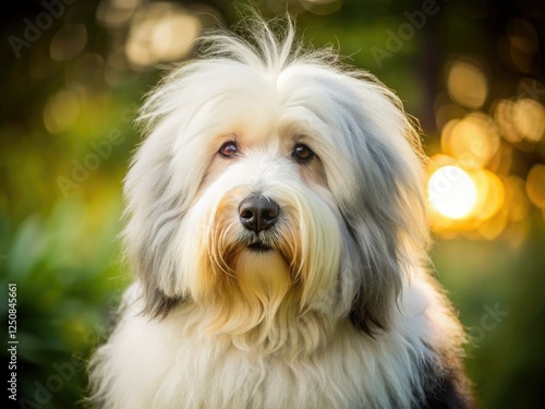 Adorable fluffy Old English Sheepdog puppy, perfect for Instagram!  Cute dog photography at its finest. photo