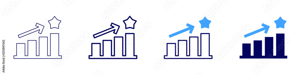 Goal progress icon in 4 different styles. Thin Line, Line, Bold Line, Duotone. Duotone style. Editable stroke Goal progress icon in 4 different styles. Thin Line, Line, Bold Line, Duotone. Duotone style. Editable stroke