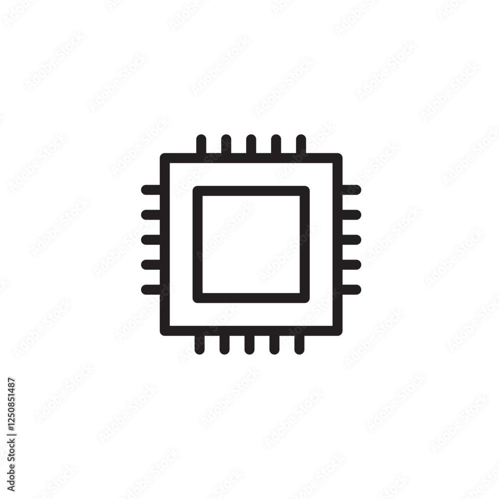 processor outline icon. Linear vector from internet security concept. processor outline icon. Linear vector from internet security concept.