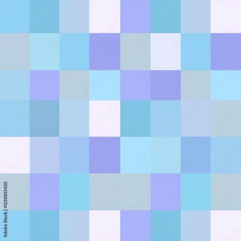 Abstract Pastel Squares:  A captivating abstract background with an arrangement of soft pastel-colored squares in shades of blue, purple, and white.
