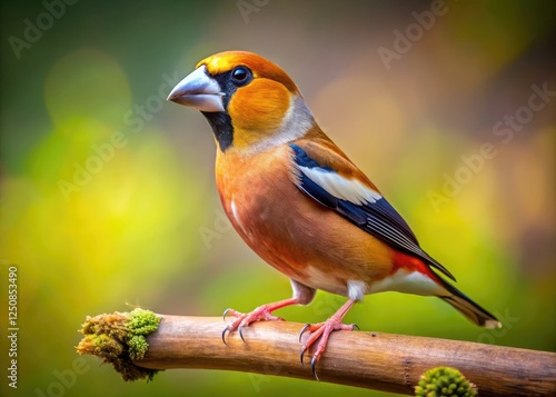 Close-up wildlife photography showcasing stunning grosbeaks: Cardinal, Pine, and Cassin's Finches. photo