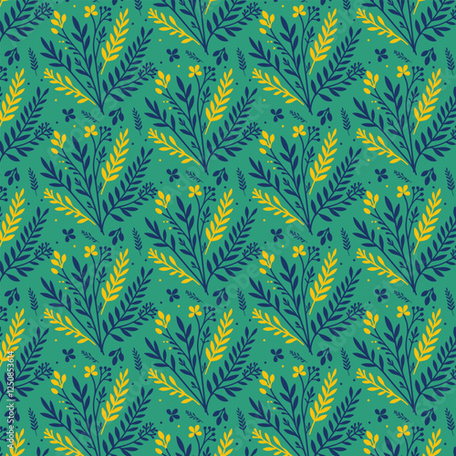 wildflower and botanical seamless pattern for digital print fashion textiles and home fabrics