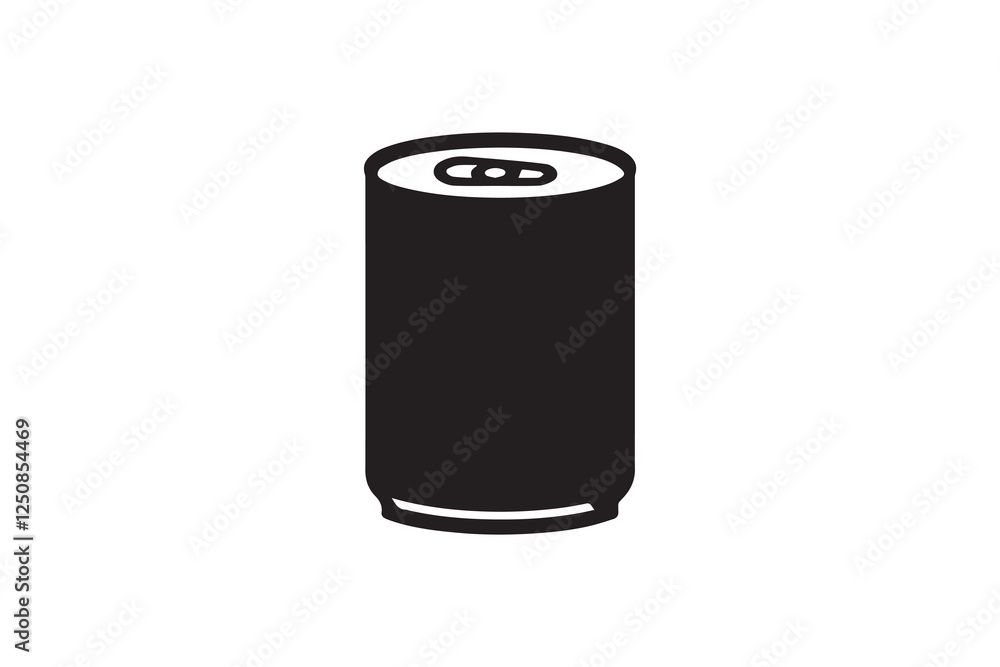 Aluminum Can vector silhouette isolated in white background Aluminum Can vector silhouette isolated in white background