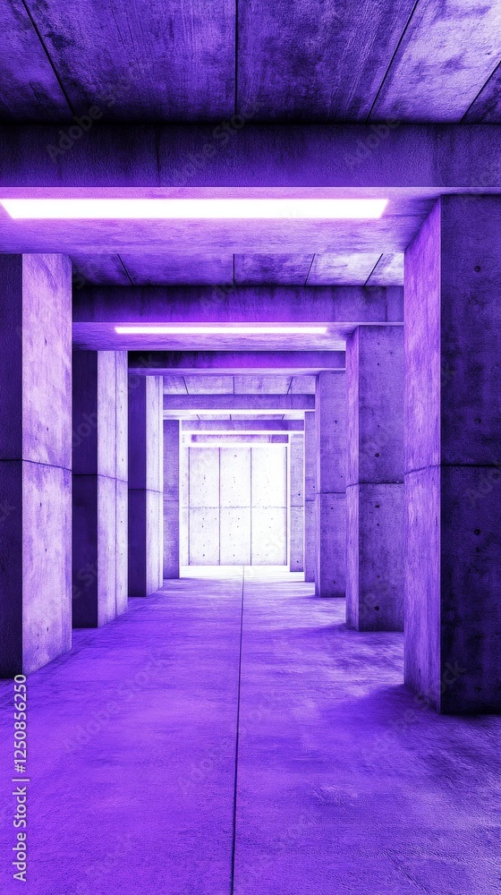 Intriguing Purple Concrete Architectural Design: A Modern Concrete Structure with Striking Neon Lighting Intriguing Purple Concrete Architectural Design: A Modern Concrete Structure with Striking Neon Lighting