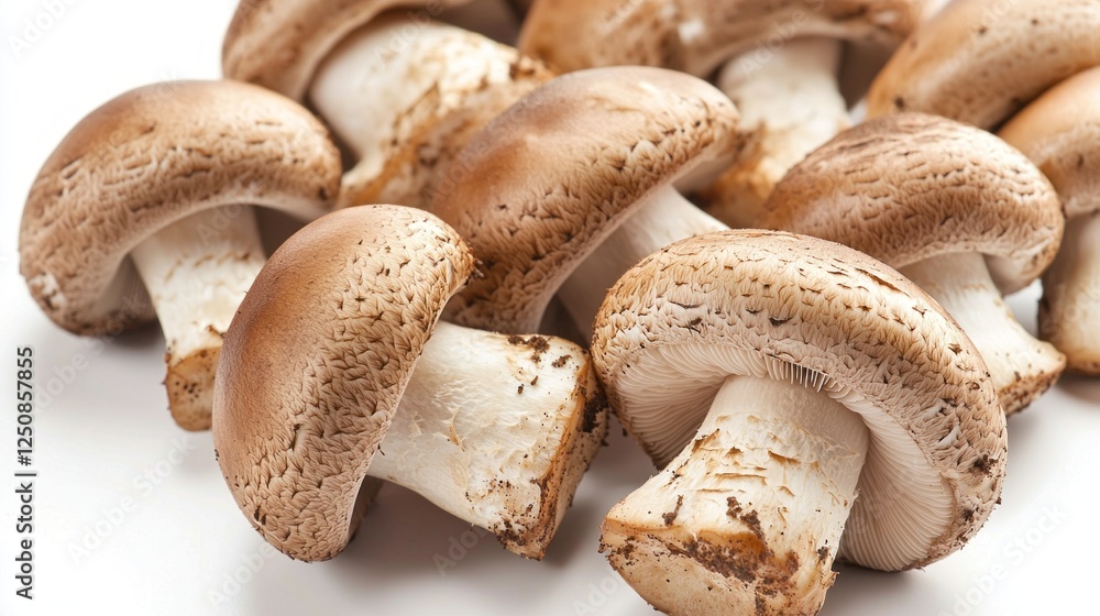 Close-up shot of fresh champignons showcases their unique textures and earthy tones, highlighting their versatility in various culinary creations and presentations Close-up shot of fresh champignons showcases their unique textures and earthy tones, highlighting their versatility in various culinary creations and presentations