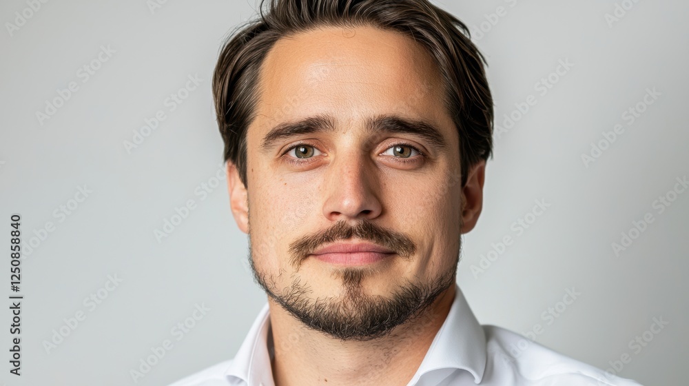 A close-up portrait of a young man with a thoughtful expression, wearing a white shirt, This image can be used for professional profiles, marketing materials, or personal branding, A close-up portrait of a young man with a thoughtful expression, wearing a white shirt, This image can be used for professional profiles, marketing materials, or personal branding,