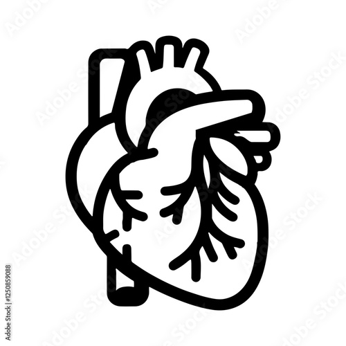 outline style human heart icon 