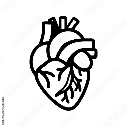 outline style human heart icon 