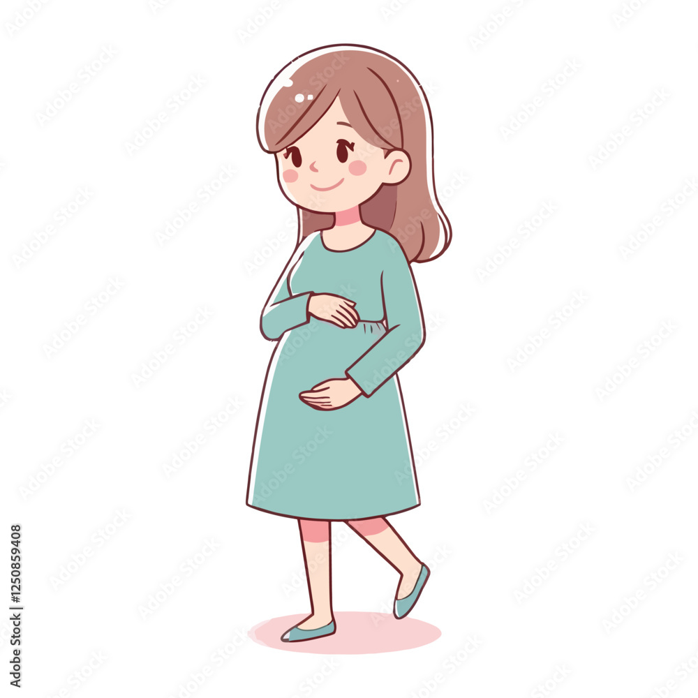 Pregnant woman with her stomach on white background Pregnant woman with her stomach on white background