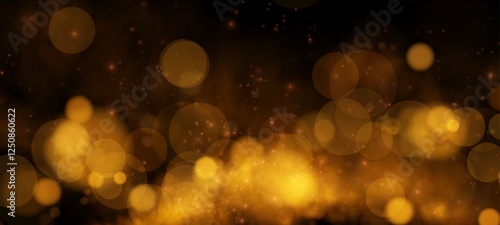A mesmerizing blend of golden bokeh lights against a deep, dark backdrop, creating a dreamy, elegant, and magical atmosphere. The glowing orbs add warmth, depth, and a touch of luxury to the compositi