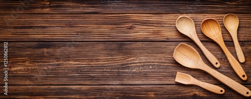 Sustainable Eco Kitchen Tools Reusable Wooden Spoons for a Greener Home Rustic Environment Close-Up View photo