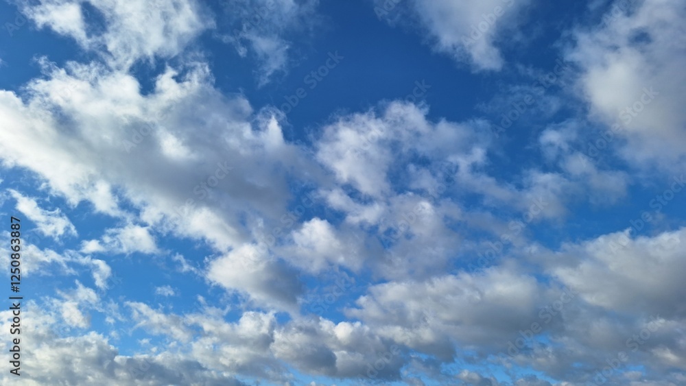 Fototapeta premium Lush Cloudscape Against a Bright Blue Sky