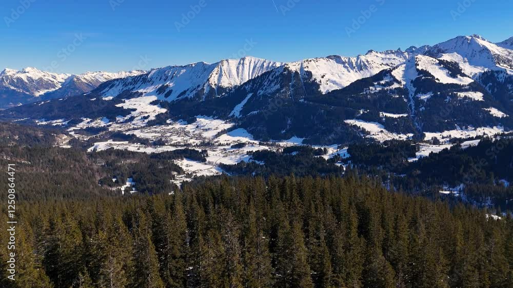 Flying high in the mountains in winter Flying high in the mountains in winter