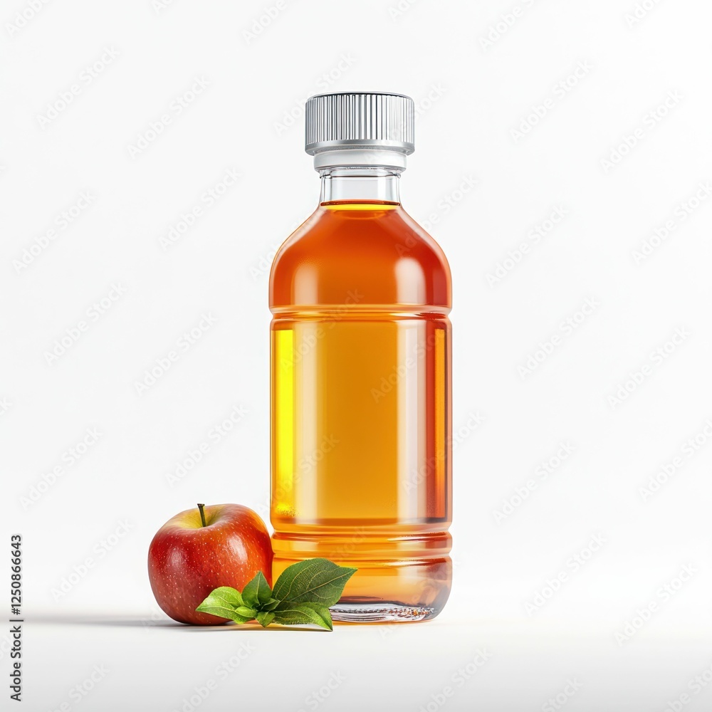Bottle of Apple Juice with Fresh Apple Isolated on White Bottle of Apple Juice with Fresh Apple Isolated on White