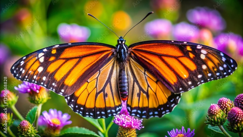 Monarch butterfly landing on colorful flowers nature garden photography vibrant environment close-up view wildlife beauty Monarch butterfly landing on colorful flowers nature garden photography vibrant environment close-up view wildlife beauty