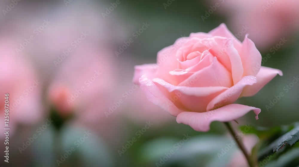 Stunning close up of a blooming pink rose with delicate petals and vibrant colors in a natural setting : Generative AI Stunning close up of a blooming pink rose with delicate petals and vibrant colors in a natural setting : Generative AI