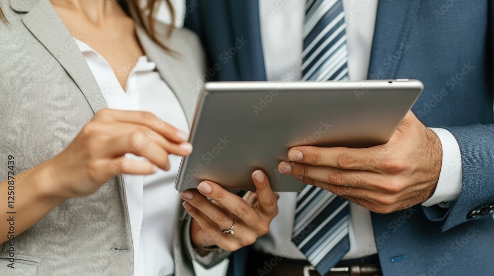 A person holding a tablet, perfect for representing technology, communication, and modern life A person holding a tablet, perfect for representing technology, communication, and modern life