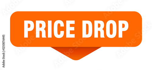 price drop sticker. price drop sign on transparent background