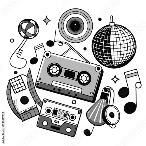 retro music background