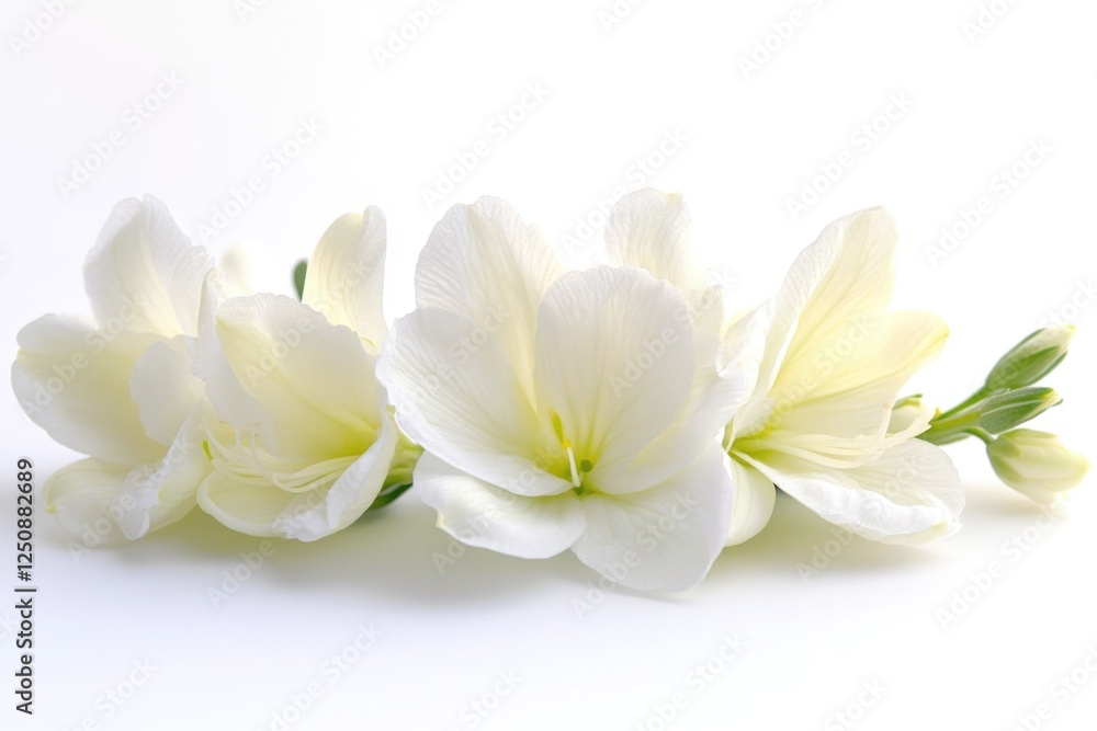 A group of white flowers on a white surface A group of white flowers on a white surface