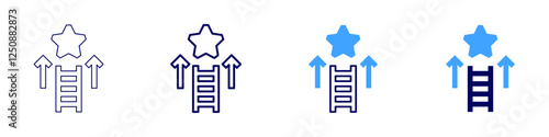 Career advancement goal icon in 4 different styles. Thin Line, Line, Bold Line, Duotone. Duotone style. Editable stroke