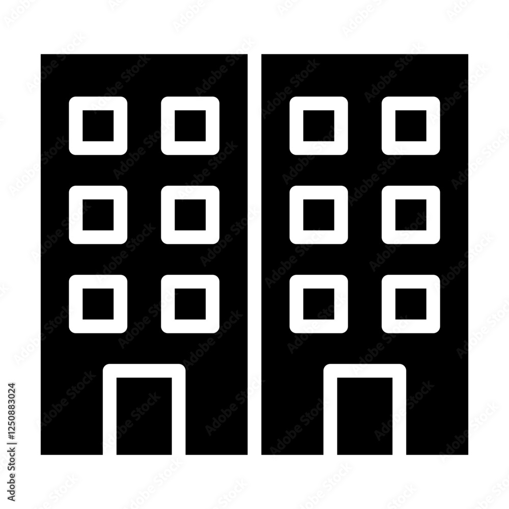 Apartment Glyph Icon Apartment Glyph Icon