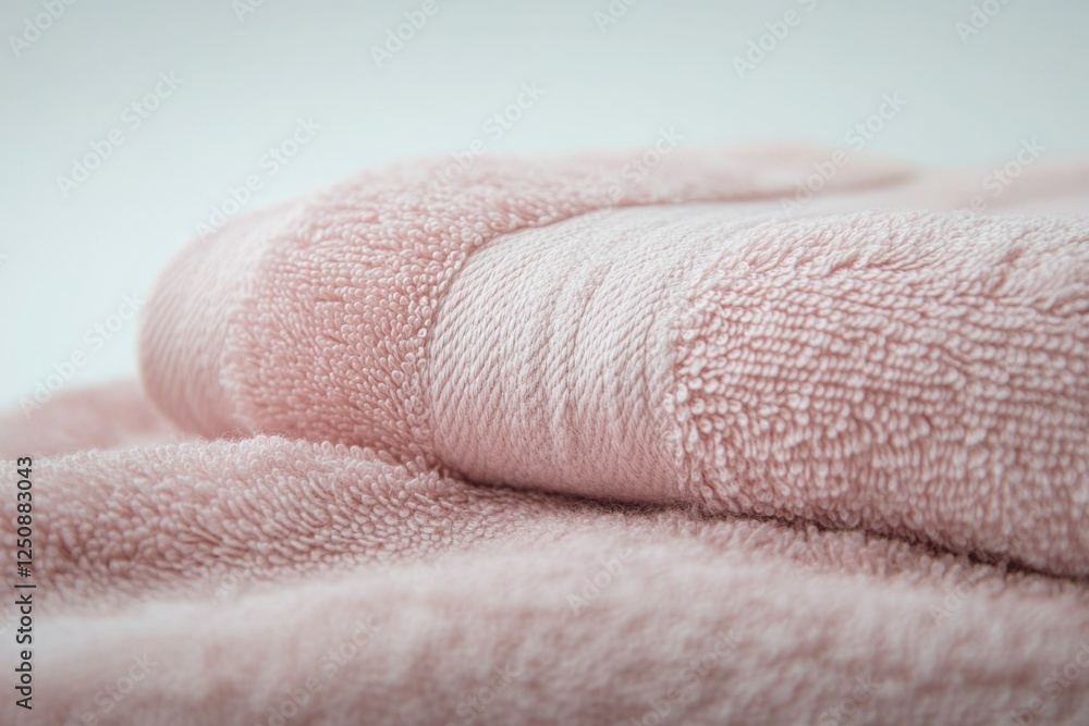 A stack of pink towels forming a pyramid shape A stack of pink towels forming a pyramid shape