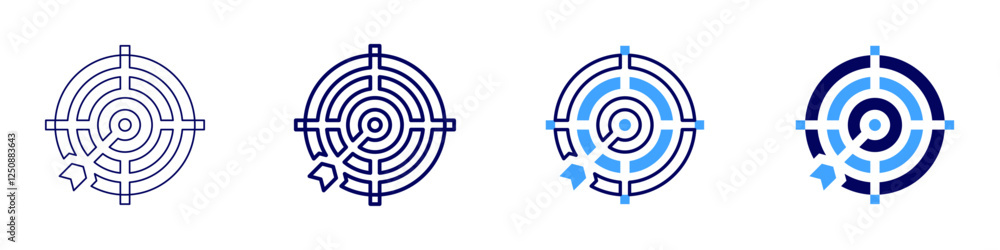 Effective goal setting icon in 4 different styles. Thin Line, Line, Bold Line, Duotone. Duotone style. Editable stroke Effective goal setting icon in 4 different styles. Thin Line, Line, Bold Line, Duotone. Duotone style. Editable stroke