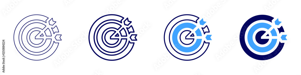 Focus goal planning icon in 4 different styles. Thin Line, Line, Bold Line, Duotone. Duotone style. Editable stroke Focus goal planning icon in 4 different styles. Thin Line, Line, Bold Line, Duotone. Duotone style. Editable stroke