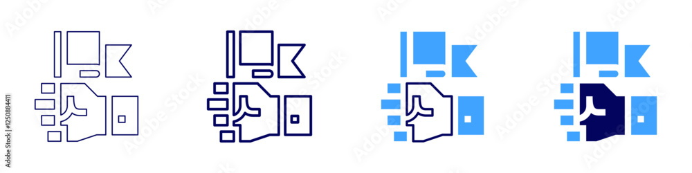 Goal adjustment icon in 4 different styles. Thin Line, Line, Bold Line, Duotone. Duotone style. Editable stroke Goal adjustment icon in 4 different styles. Thin Line, Line, Bold Line, Duotone. Duotone style. Editable stroke