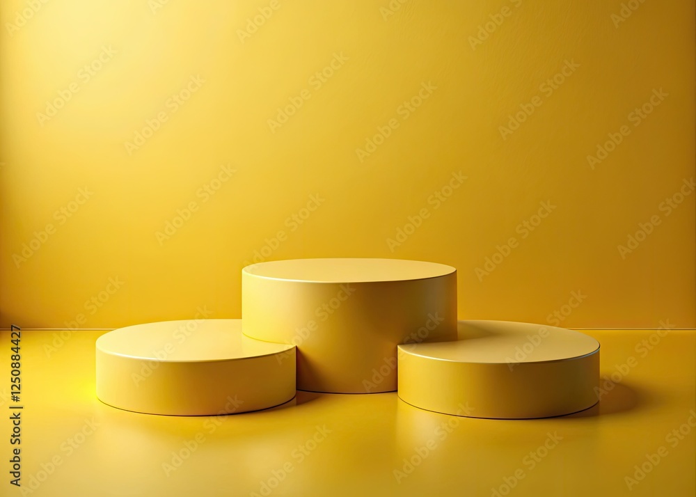 Showcase your product on a minimalist yellow 3D podium, set against a vibrant gradient background. Showcase your product on a minimalist yellow 3D podium, set against a vibrant gradient background.