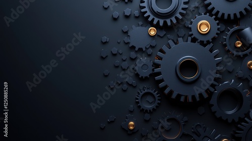 Wallpaper Mural Dark gears and cogs mechanism background. Torontodigital.ca