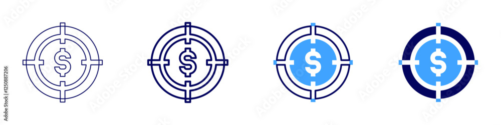 Goal visualization icon in 4 different styles. Thin Line, Line, Bold Line, Duotone. Duotone style. Editable stroke Goal visualization icon in 4 different styles. Thin Line, Line, Bold Line, Duotone. Duotone style. Editable stroke