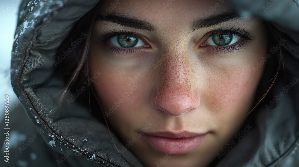 A close-up shot of a person wearing a jacket A close-up shot of a person wearing a jacket