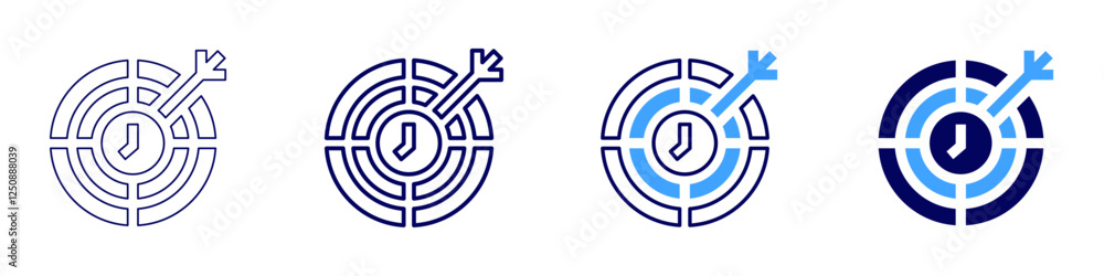 Long-term goal icon in 4 different styles. Thin Line, Line, Bold Line, Duotone. Duotone style. Editable stroke Long-term goal icon in 4 different styles. Thin Line, Line, Bold Line, Duotone. Duotone style. Editable stroke