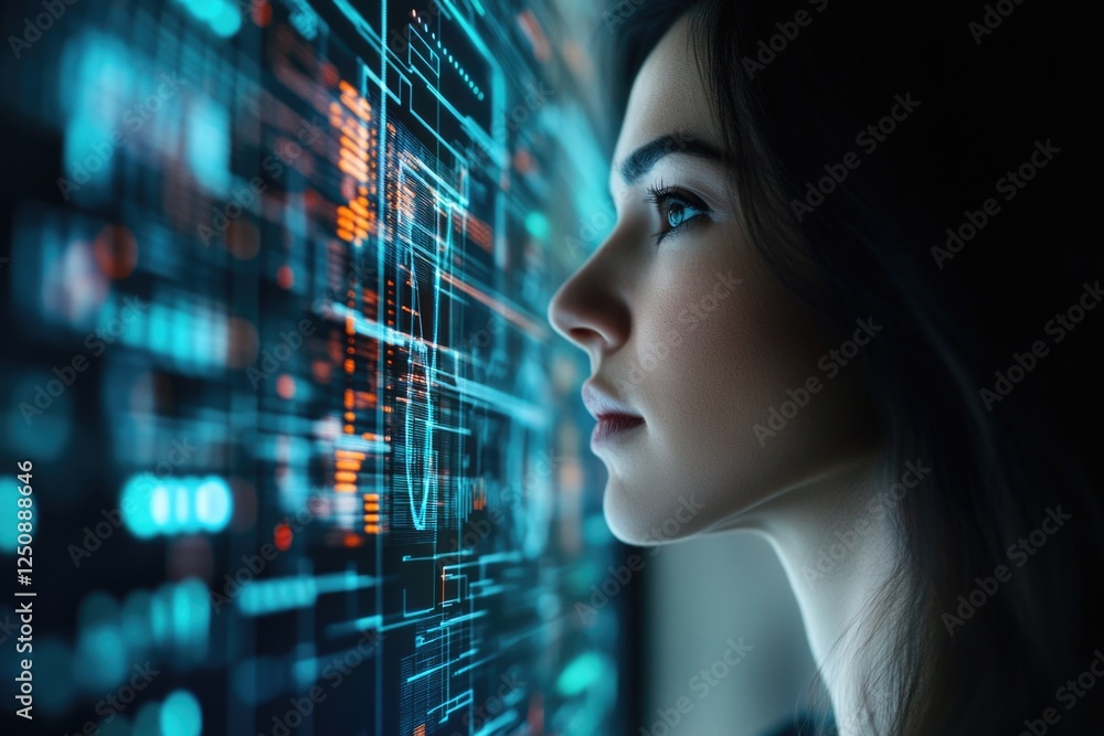 A person working on a computer in a darkened space, with no distractions A person working on a computer in a darkened space, with no distractions