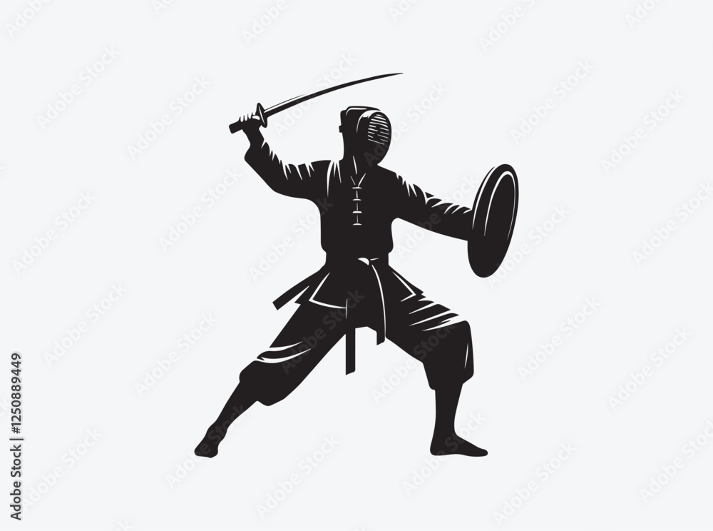 Arnis Martial Arts Silhouette of Fighter in Action Arnis Martial Arts Silhouette of Fighter in Action