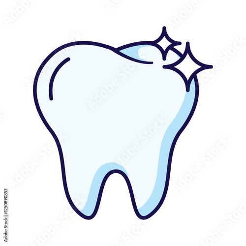 A minimalistic outline icon of a shinny tooth dental Ideal for medical, healthcare, and dentistry-related designs